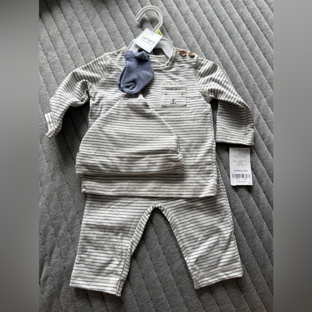 Carter's Gray and White Baby Outfit
